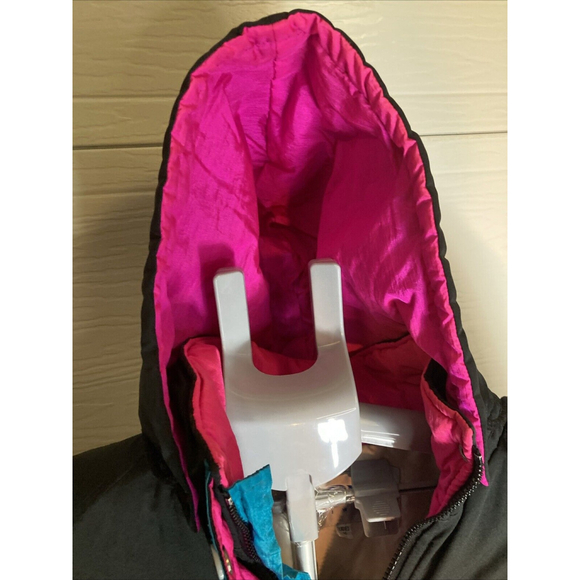 Vintage Women’s Fera Skiwear Snow Jacket Size 16 Neon Pink Blue Green Winter - Picture 3 of 16